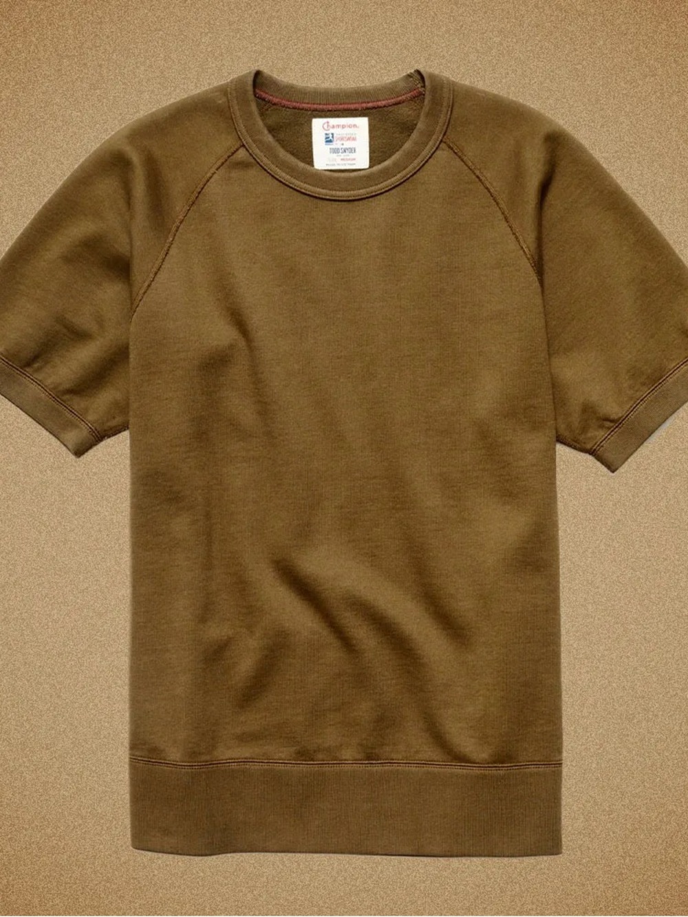Todd Snyder x Champion Ochre Yellow Short Sleeve Crew Sweatshirt